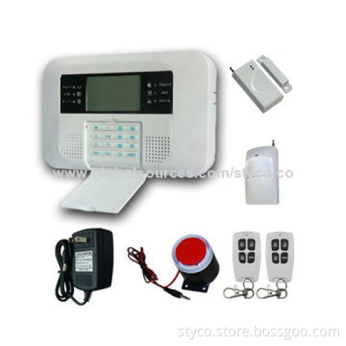 GSM Alarm System, Support GSM & PSTN System, Wireless PIR Sensor,Door/Window Contact,Smoke Detector